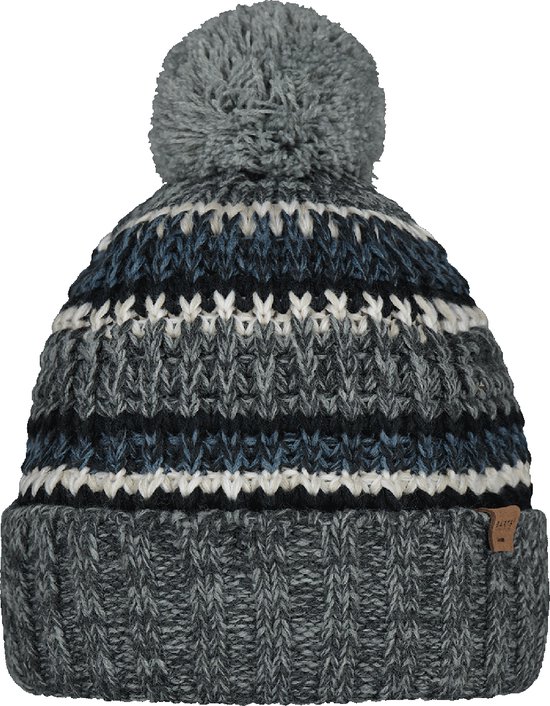 Wintermütze Uni-Size Grau & Schwarz Bommel Skischachbrett Winterschädel Warm Gefesselt Lang Beanie Mütze Damen Schwarz
