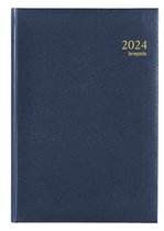 Brepols Agenda 2024 • Ambassador • Uitgestanste maandtabs • Lima Kunstleder • 17 x 22 cm • Blauw