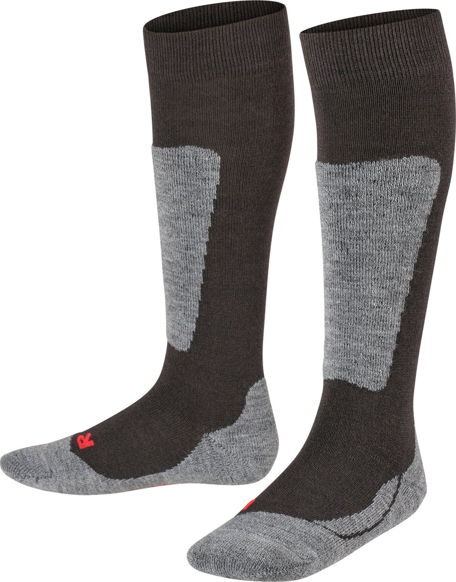 FALKE Active Ski warm dik wol functioneel materiaal skisokken kinderen Zwart