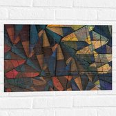 Muursticker - Patroon van Verschillende Kleuren Drie- en Vierhoeken - 60x40 cm Foto op Muursticker