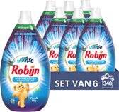 Robijn - Adoucissant Liquide Intense - Fresh Sky - 6 X 58 lavages - 5 + 1 Gratuit - Pack Économique