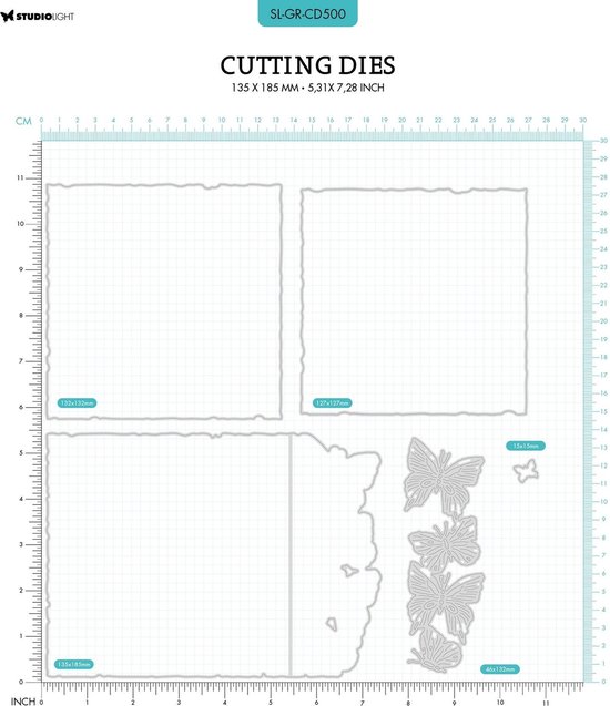 Studio Light Grunge Collection Cutting Dies Butterfly Card | bol