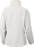Achterkant van een witte Columbia fleece trui met rits.