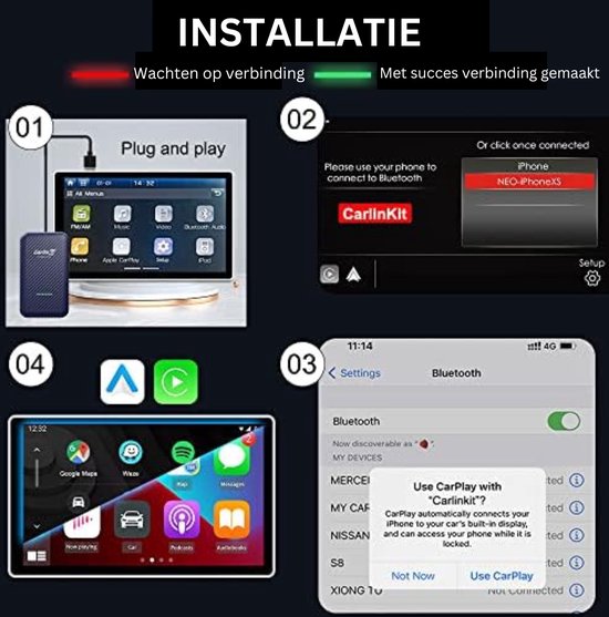 Gratyfied Carplay Dongle Android Auto Dongle Carplay Draadloos