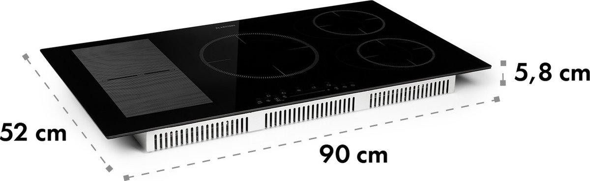 Klarstein Delicatessa 90 Hybrid inbouw inductiekookplaat 5 zones 7400W zwart