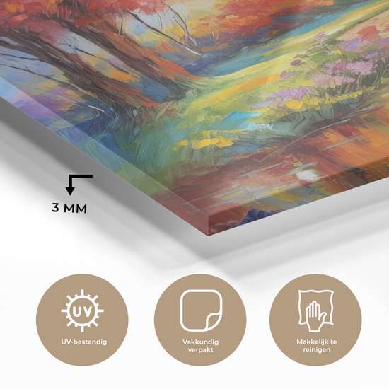 MuchoWow® Peinture sur verre 30x40 cm - Peinture sur verre acrylique - Paysage - Coloré - Peinture à l'huile - Art - Photo sur verre - Peintures
