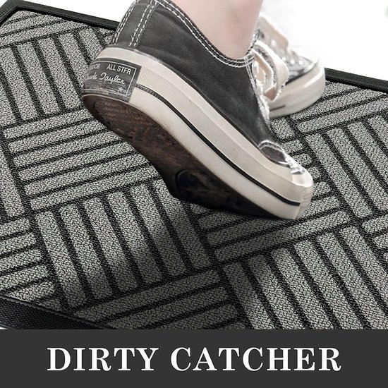 Deurmat Dirt Trapper Mat 43 x 75 cm, binnendeurmat antislip wasbaar