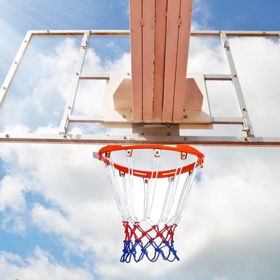 DLPRK 2 pièces Filet en Polyester, Basketball Amovible 12 Boucles, Rechange Basket-Ball, résistant à la Pluie et au Soleil, pour intérieur et extérieur, Standard Größe, 12 schlaufen (3 Farbig