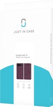 Google Pixel 7a Bookcase hoesje - Just in Case - Effen Paars - Kunstleer