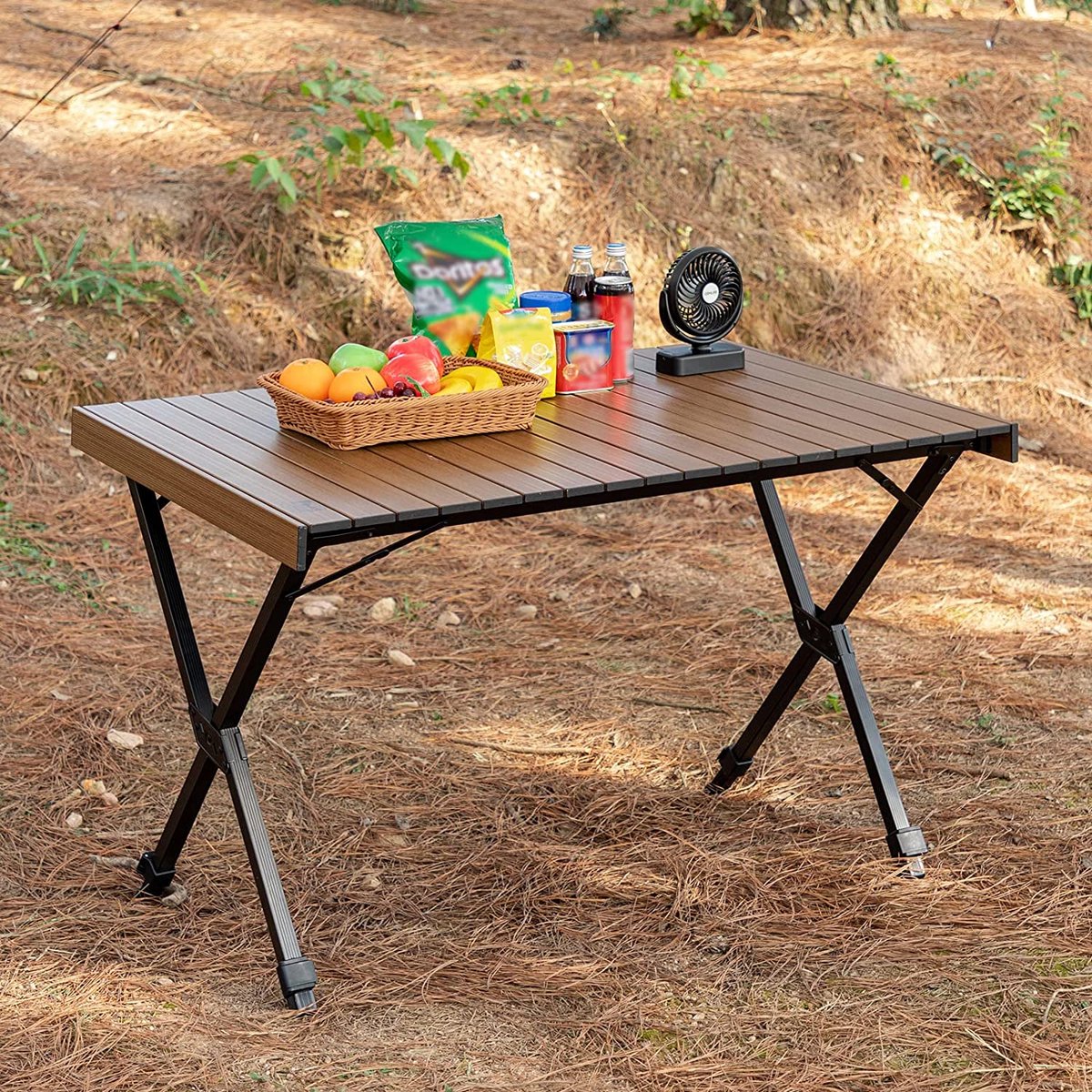 Spetebo Table pliante XXL en aluminium 120 x 60 cm – Hauteur réglable –  Table de camping