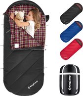 XL slaapzak camping slaapzak 3 kant oversized voor volledige outdoor rugza prikkels, wandelen, licht voor binnen en buiten