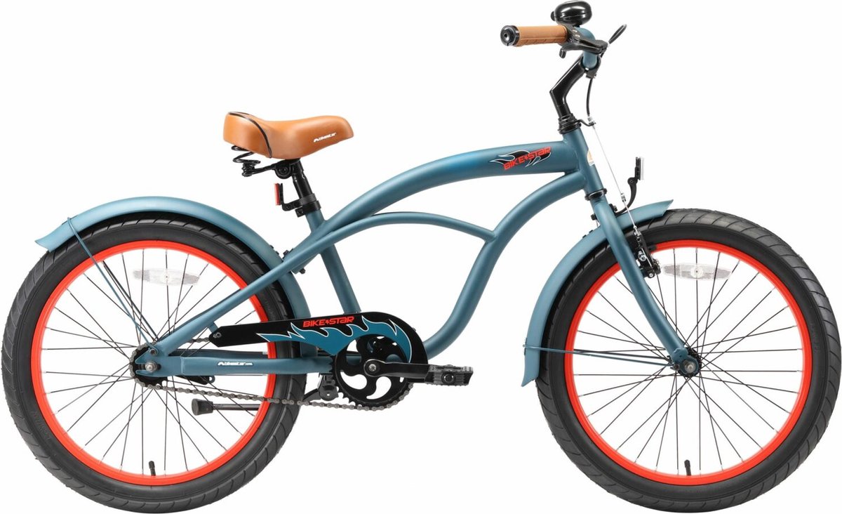 Bikestar 20 inch Cruiser kinderfiets, blauw
