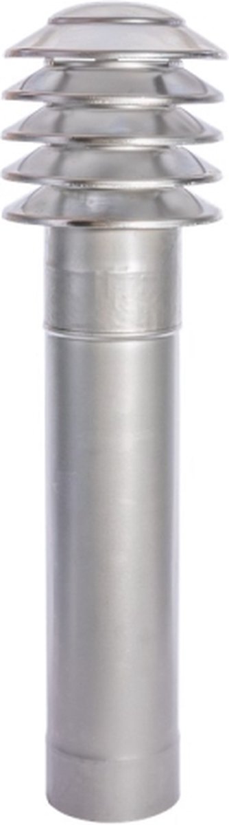 Ventilatieschacht Tilvent 125mm RVS, kap inclusief verlengstuk