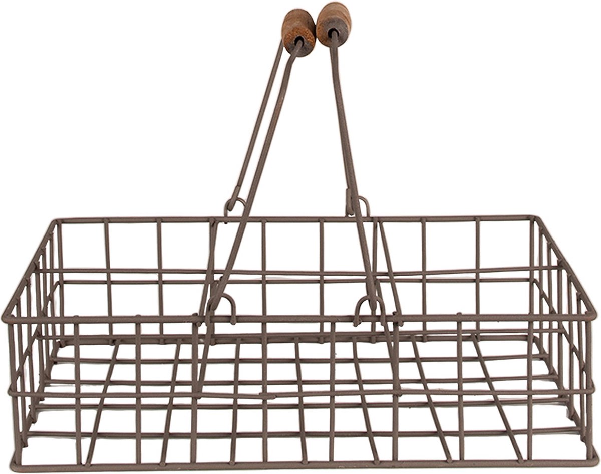Clayre & Eef Opbergmand 34x19x8 cm Bruin IJzer