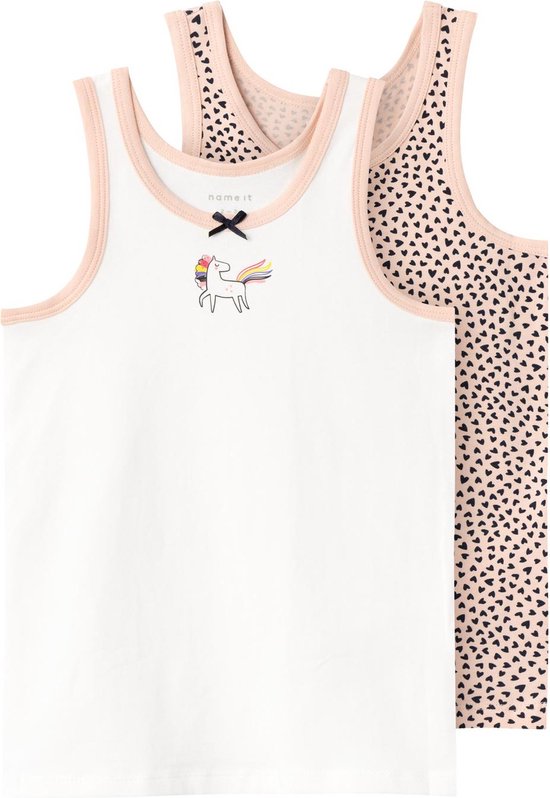 NAME IT NMFTANK TOP 2P EVENING SAND HEARTS NOOS Meisjes Ondergoed - Maat 86