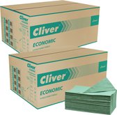 Cliver - Eco vriendelijke, enkellaags gevouwen papieren handdoek, groene papieren handdoek / 8000 stuks