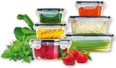 Gourmet vershouddozenset, 6-delig, voorraaddozen, BPA-vrij, voedselcontainer, kunststof, tupperbox, vershouddoos met deksel, lekvrij, geschikt voor keuken, magnetron en vriezer