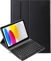 Hoes Geschikt voor iPad 2022 Hoes Keyboard Cover Toetsenbord Hoesje - Hoesje Geschikt voor iPad 10 Toetsenbord Hoes - Zwart