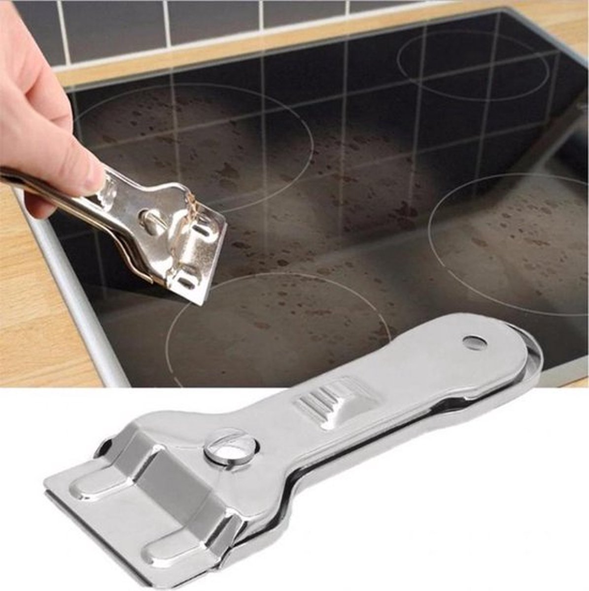 Grattoir Pour Table De Cuisson En Verre, Y Compris 20 Lames De Grattoir De  Rechange, Grattoir