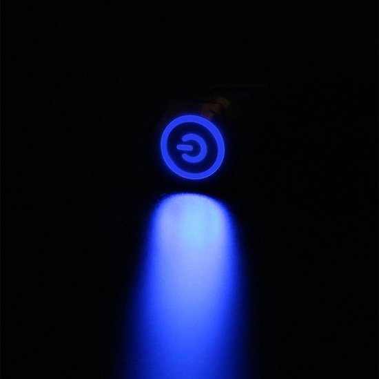 Drukknop | Moment - puls | 5V LED Blauw | RVS | 12mm