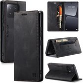 Luxe Flip Case met RFID Bescherming Kaarthouder en Magneetsluiting voor Xiaomi 13 _ Zwart