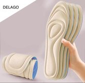 Comfortabele Inlegzool - Memory Foam - Maat 36 - Verknipbaar - Op Maat Te Maken - 1 Paar - Steunzool - Ademend - Dempend - Unisex - Sneakers - Werkschoenen - Laarzen - DELAGO