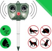 JouwGoods Ultrasone Flash Kattenverjager - Slimme Modus - Groot Bereik - Verbeterde Frequenties - Effectieve Kattenschrik - Zonne-energie - Inclusief USB Oplaadkabel