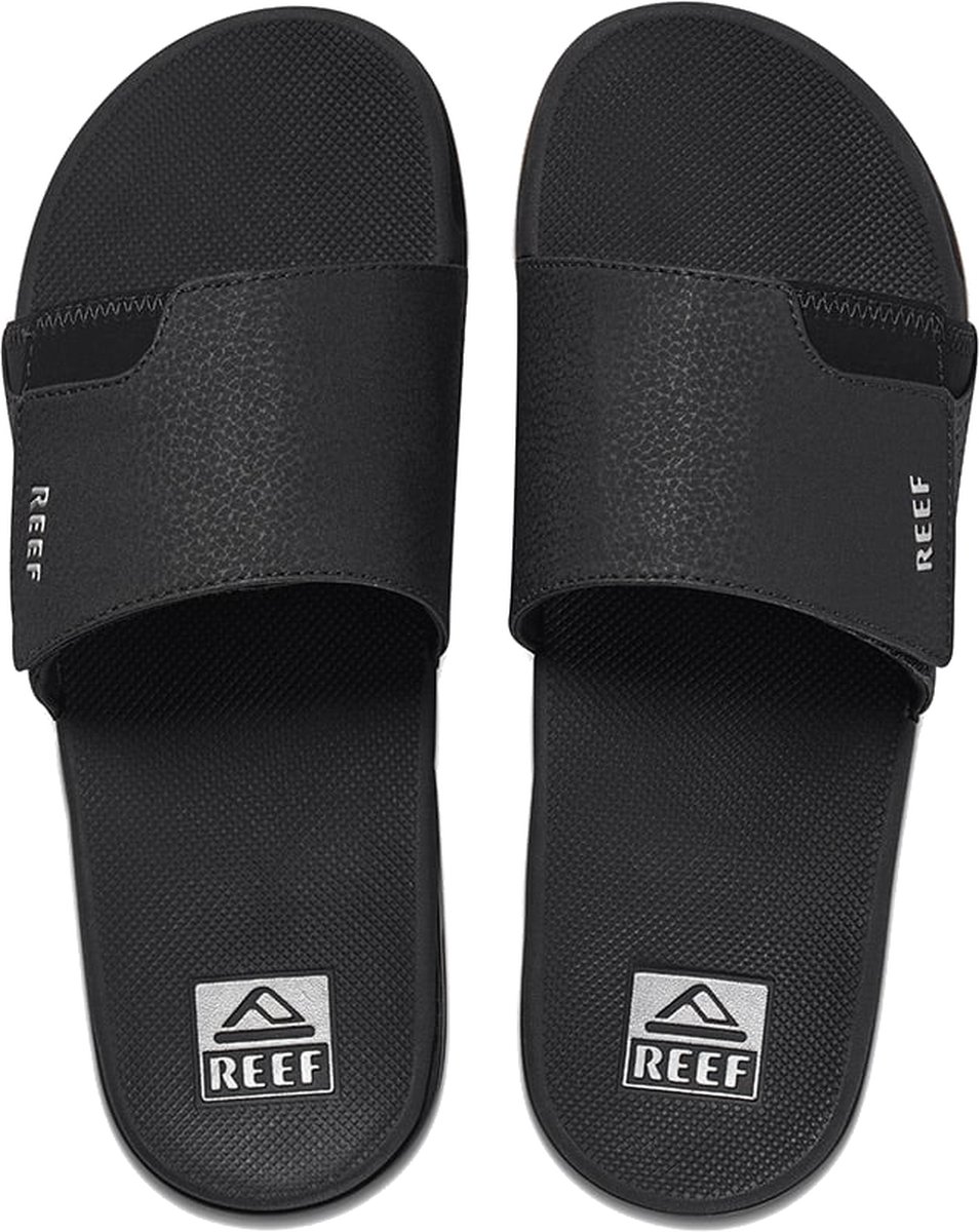 Reef Fanning Slideblack/Silver Heren Slippers - Zwart/Zilver - Maat 47 | bol