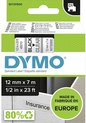 DYMO originele D1 labels | Zwarte Tekst op Doorzichtig Label | 12 mm x 7 m | zelfklevende etiketten voor de LabelManager labelprinter | gemaakt in Europa