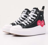 British Knights - Kaya Flow Mid Dames Sneakers Hoog - Maat 39 - Zwart - Katoen - Vrouwen Schoenen