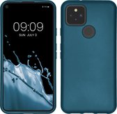 kwmobile telefoonhoesje geschikt voor Google Pixel 5 - Hoesje voor smartphone - Back cover in Metallic carabisch blauw