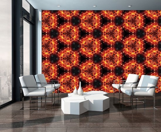 Fotobehang - Vlies Behang - Bloemen van Vuur - Kunst - Abstract - 312 x