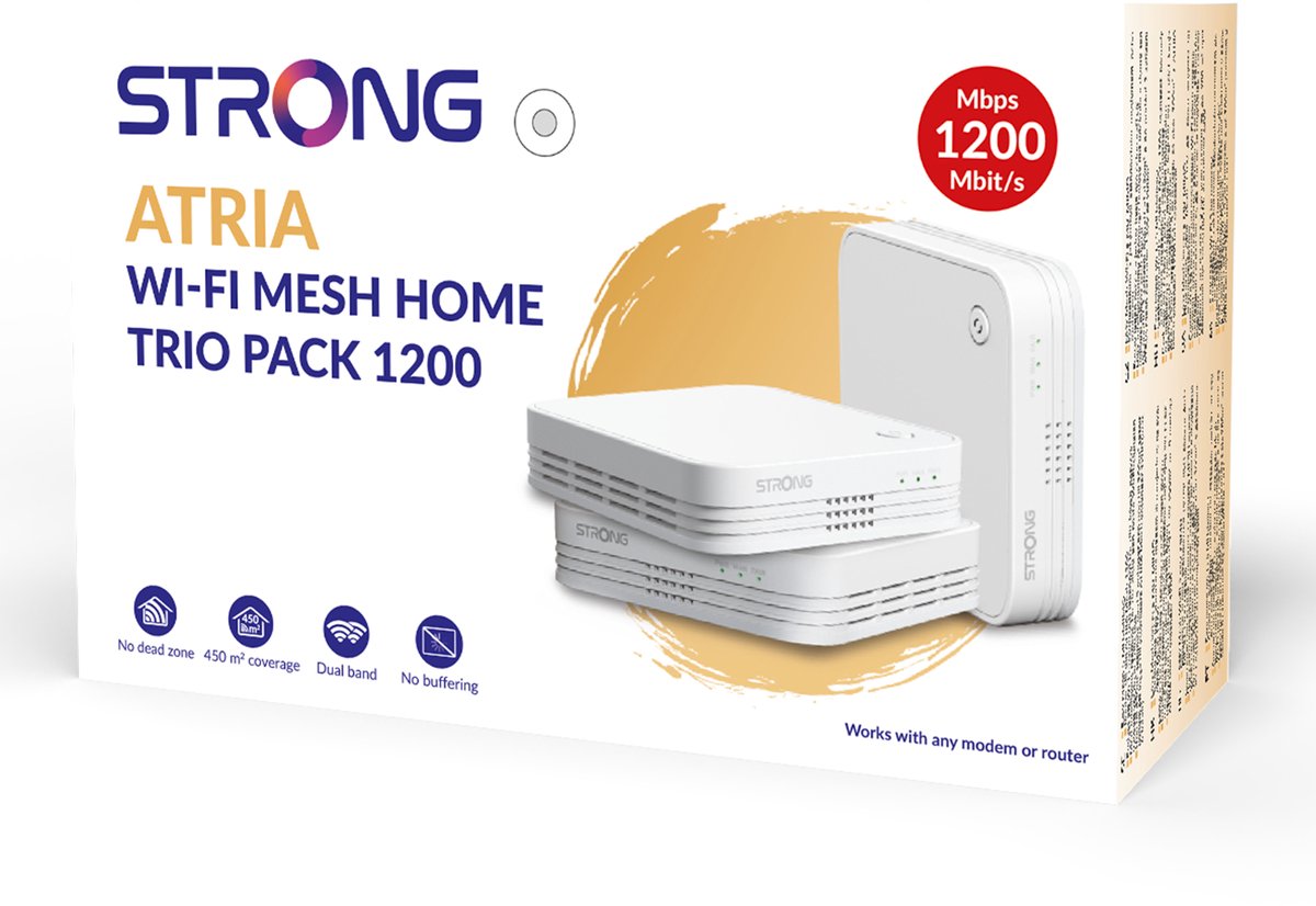 Strong Routers - Wi-Fi Mesh - Home Kit - 1200 Mbps - set van 3 – foto 2