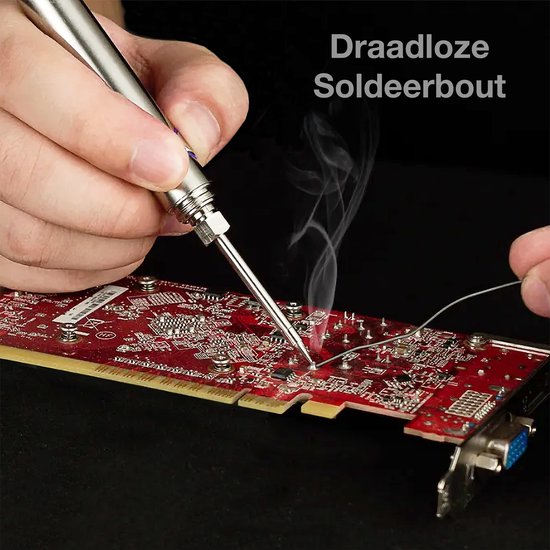 Draadloze Soldeerbout - Oplaadbaar soldeerpen - Li-on batterij oplaadbaar via usb - voor elektrische reparaties en Hobby's zoals houtbranden - makewaze
