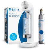 BRITA bruiswatermachine sodaONE - Wit - Bruiswatertoestellen - incl. 1x BPA-vrije PET-fles (1L) & 1x BRITA universele CO2-cilinder - goed voor 60L heerlijk bruiswater