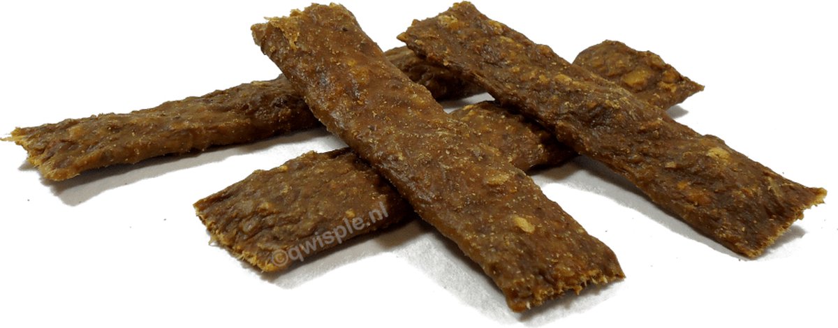 Qwisple Vleesstrips Kalkoen - Hondensnacks - 100% Vlees Strips - Training Reepjes - Verwensnacks Hond - 1000 gr