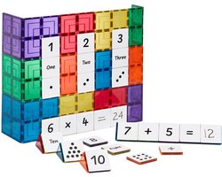 Learn & Grow - Magnetische Tegel Toppers – Rekenvaardigheid Pakket - 40 Stuks - Magnetische Bouwstenen Opzetstukken Cijfers