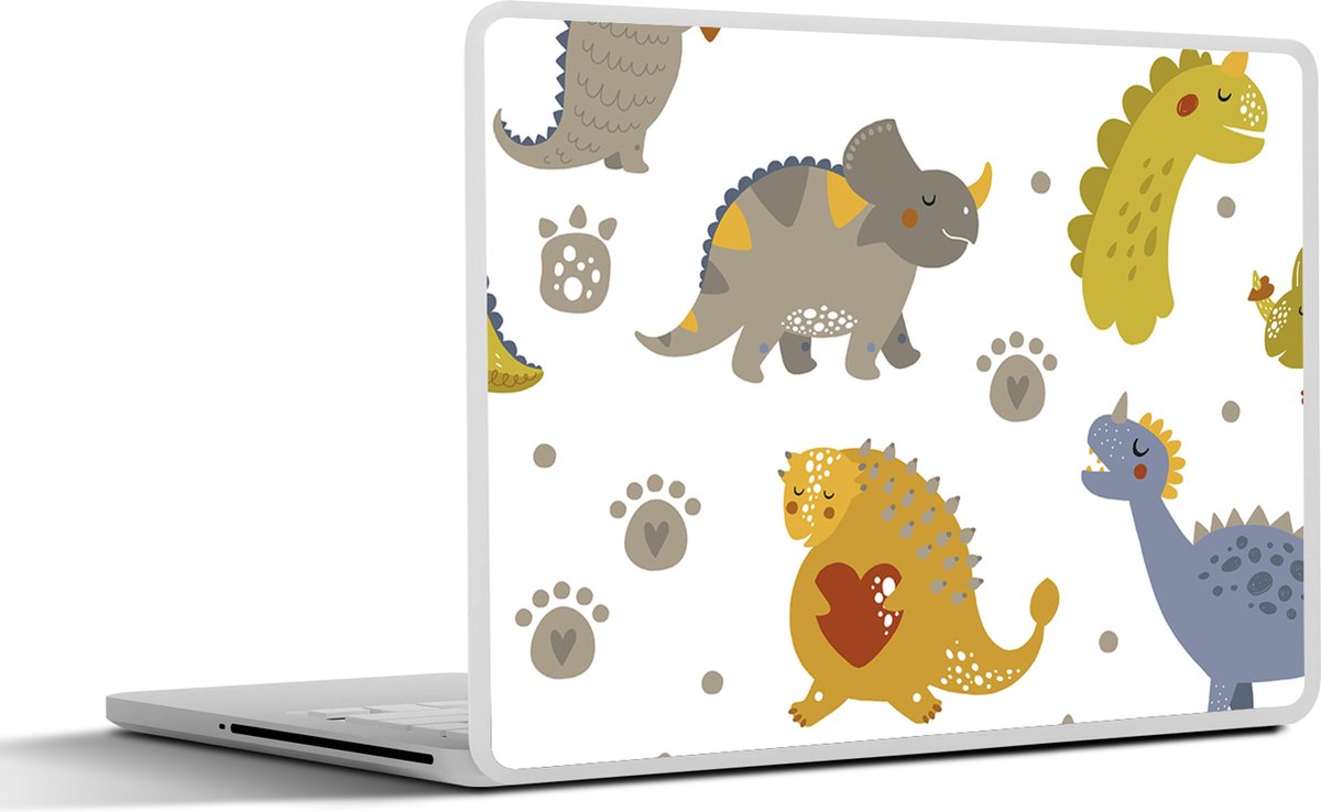 Laptop sticker - 13.3 inch - Dinosaurus - Kinderen - Design - Jongens - Meisjes - Kinderen - 31x22,5cm - Laptopstickers - Laptop skin - Cover