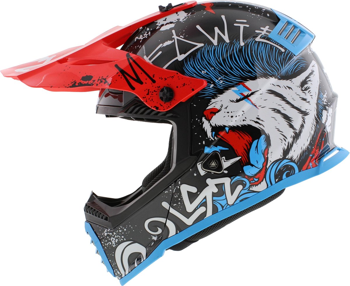 LS2 MX437 Fast II Mini Starmaw Zwart 06 Kids Crosshelm - Maat - Helm – foto 7