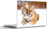 Sticker pour ordinateur portable - 11,6 pouces - Tigre - Neige - Wit