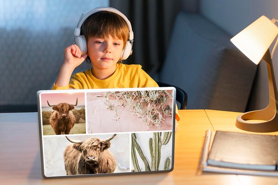 Sticker pour ordinateur portable - 10,1 pouces - Scottish Highlander - Animaux - Pastel