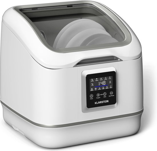 Klarstein Silentscrub Vaatwasser - Draagbaar - Touchscreen - 7 Programma's - 3 Couverts - Bestekmand - Wit