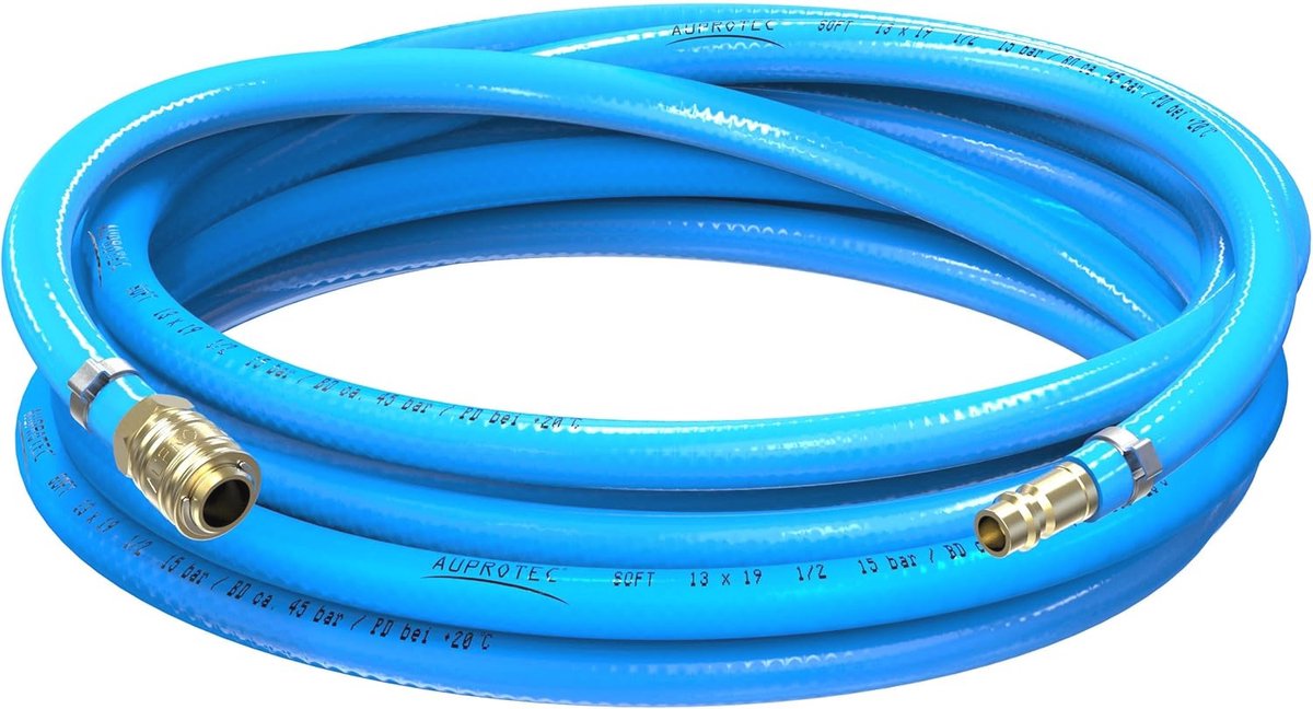 Veiligheid Persluchtslang 5m met Snelkoppeling - 13mm Binnen Diameter - Flexibel en Duurzaam