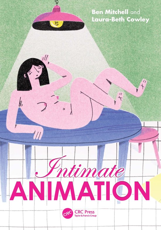 Cover van 'Intimate Animation' met een getekende vrouw op een tafel onder een lamp.