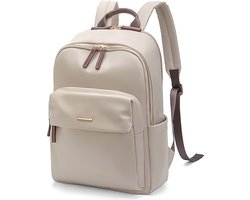 Aramae® - Rugzak Dames - Laptoptas 15.6 Inch - Rugtas Dames Beige - Rugzak Meisje - Schooltas