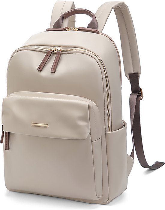 Aramae® - Rugzak Dames - Laptoptas 15.6 Inch - Rugtas Dames Beige - Rugzak Meisje - Schooltas