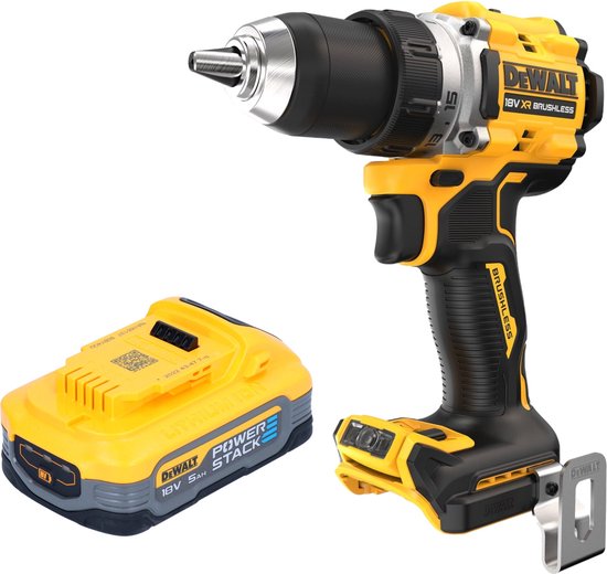 DeWalt DCD 800 N accuboormachine 18 V 90 Nm borstelloos + 1x Powerstack accu 5.0 Ah - zonder oplader