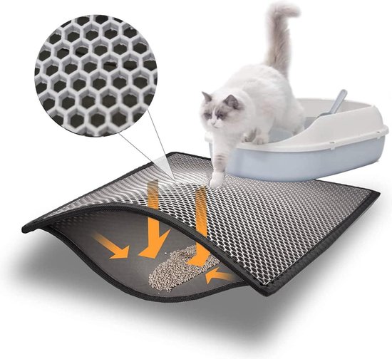 Adori Kattenbakmat - Kattenbakaccessoires - 48x35.5 cm Donkergrijs - Noorse Boskat - Pets Place