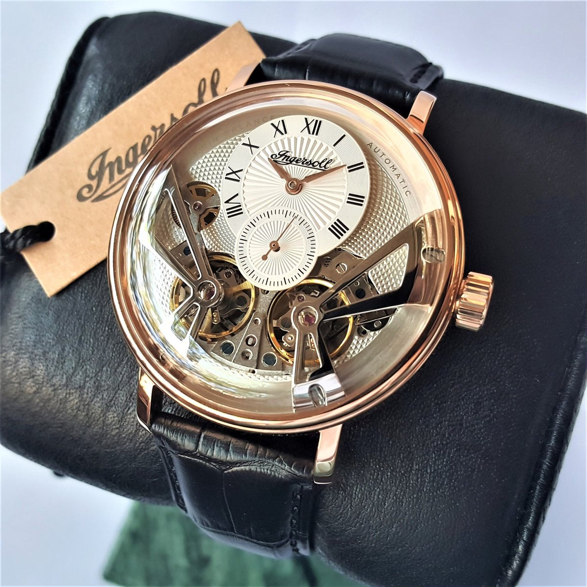 Ingersoll - Twin Balance - 45 Jewels - Automatic - Gold - Double Open Heart HERENHORLOGE