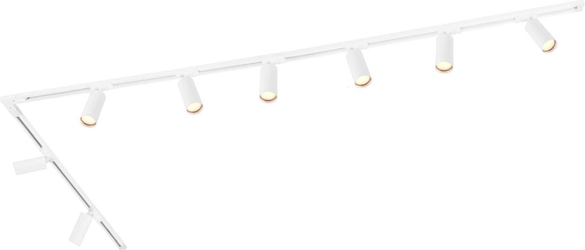 3m LED Railverlichting - 8 Railspots - Dimbaar - 1-Fase Railsysteem - Zwart